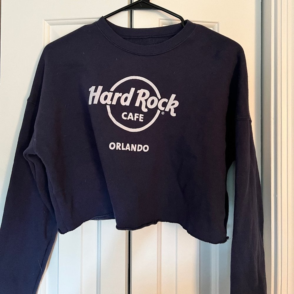 HARD ROCK CAFE Orlando Women's Size Medium Crop Top Sweatshirt